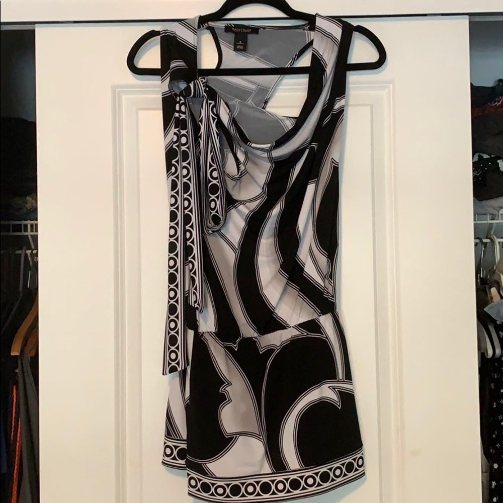 Black and white mini dress